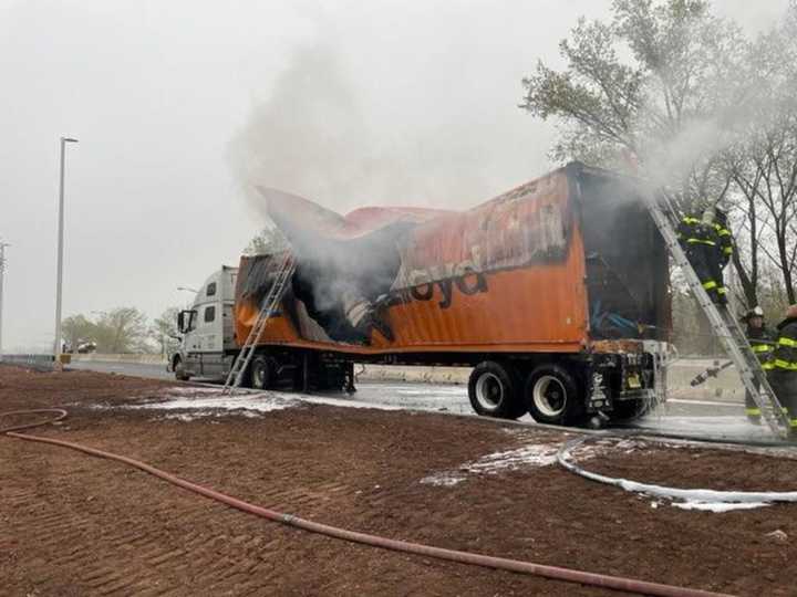 Traffic has snarled in Union as a result of a truck fire.