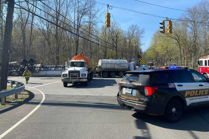 Septic Truck Rolls Over In CT: 'Crappy Traffic Situation,' Police Say