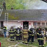 <p>Firefighters had the blaze on Lakeview Terrace in Ramsey quickly under control.</p>