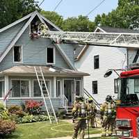 <p>Mutual aid responders at the scene or in coverage included firefighters from East Rutherford, Lyndhurst, North Arlington and Wallington.</p>