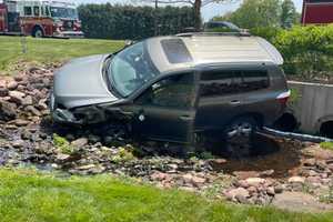 Car Crashes Into Brook, Leaks Fluid In South Windsor