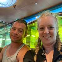 <p>Ronnie Peale Jr. and Jennilyn Michelle Blosser on the cruise.</p>