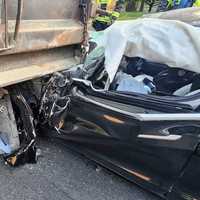 <p>A Tesla rear-ended a dump truck on Route 4 West at Decatur Avenue at 5:30 a.m. Thursday, May 18.</p>