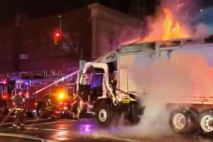 RAISING A STINK: Trash Mountain Burns In Middle Of Cliffside Park Intersection