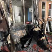 <p>The overnight fire mostly damaged the exterior of the Undercliff Avenue home on Edgewater.</p>