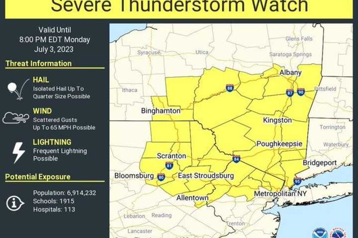 Severe Thunderstorm Watch: Downpours, Hail, 65 MPH Winds, Isolated Tornadoes Possible