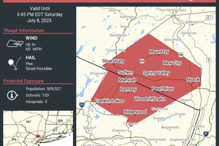 Severe Thunderstorm Warning Issued For Rockland County