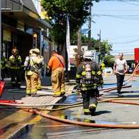 <p>No injuries were reported in the late-morning fire at Sound Surge Entertainment on Market Street in Elmwood Park.</p>