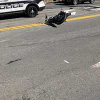 <p>The driver of a minivan ran a red light in Ramapo, striking a motorcyclist, who was treated for non-life-threatening injuries.</p>