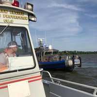 <p>First responders came to the rescue of a man whose boat capsized.</p>