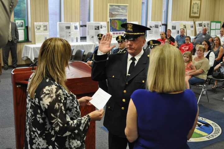 Haverstraw Police Chief Peter Murphy is sworn in.