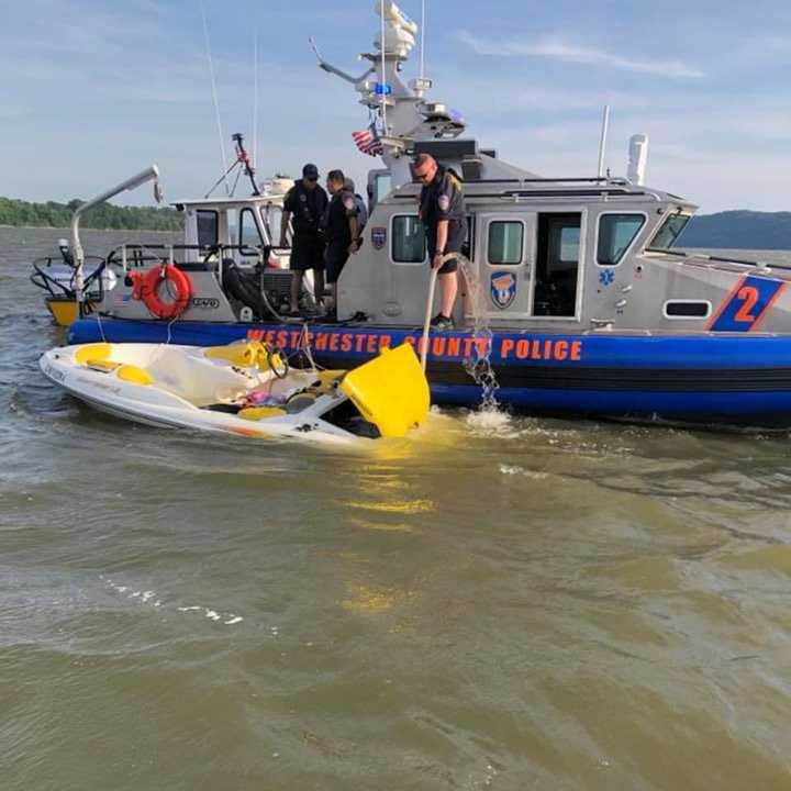 First responders came to the rescue of a man whose boat capsized.