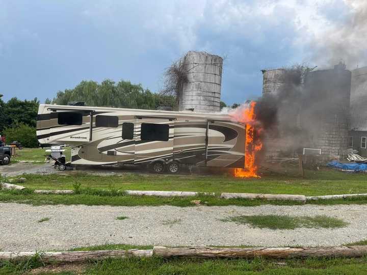 The camper fire claimed the life of a dog in Cecil County.