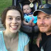 <p>Alyson Connolly-Randazzo with boyfriend Chris Bolton and baby Isabella.</p>