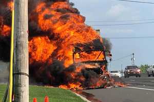 Tractor-Trailer Inferno Jams Northbound Route 17 In Ramsey