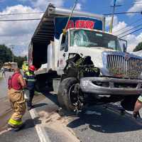 <p>The damaged tractor-trailer.</p>