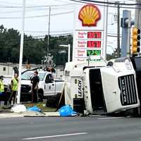 <p>The load apparently shifted on northbound Route 17 at Malcolm Avenue around 8:30 a.m. Thursday, Aug. 24.</p>