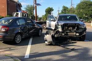 Pickup Truck, Sedan Collide In Hackensack