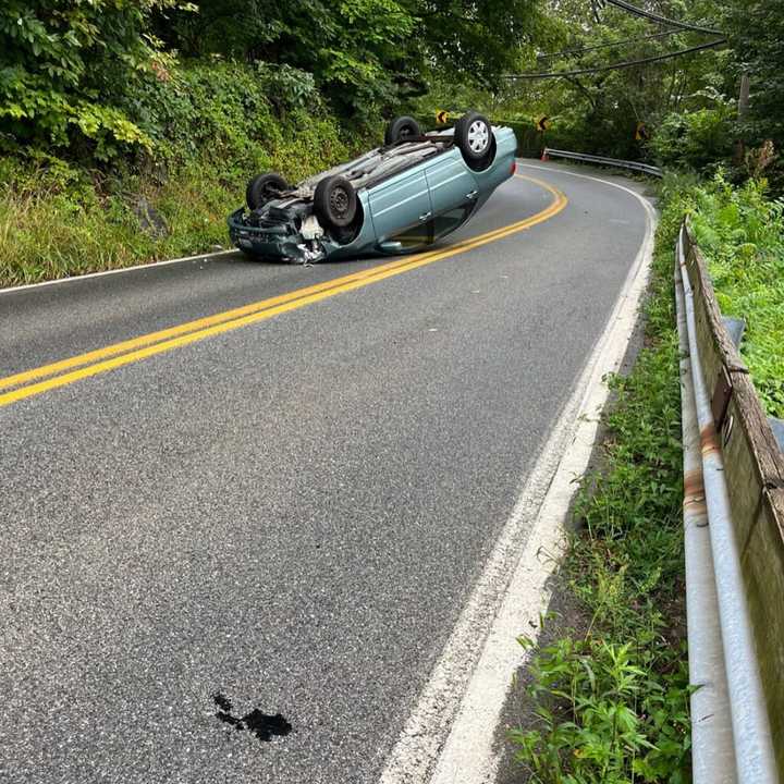 The rollover crash happened on Mount Airy Road in Croton-on-Hudson.