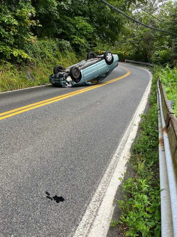 Driver Hospitalized After Rollover Crash in Croton-On-Hudson