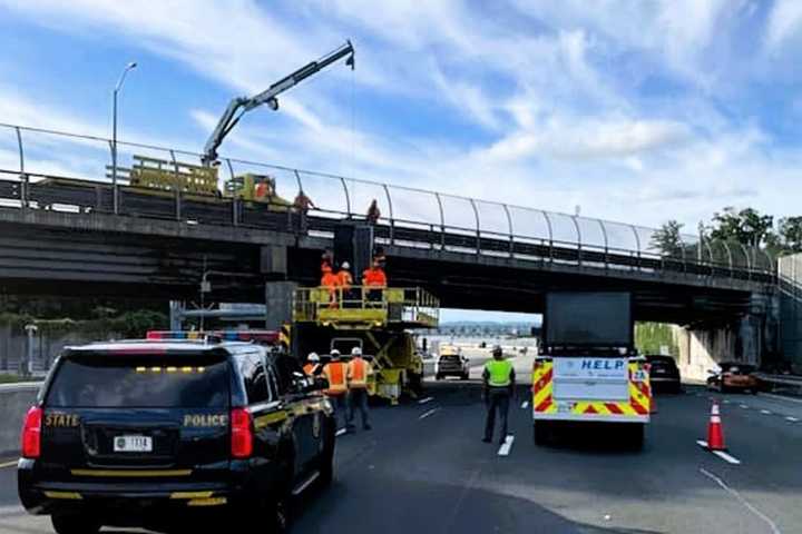 UPDATE: Traffic Still Stretches For Miles Hours After NY State Thruway Overpass Is Struck