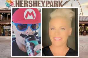 Popstar Pink Visits Hersheypark Disguised As Mario