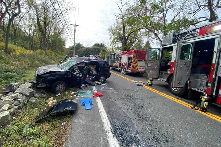 Rollover Crash: Victim Extricated From Damaged Car In Garrison