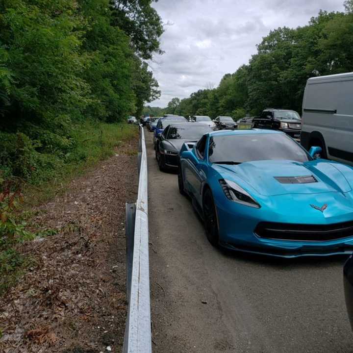 A group of 10 cars filming a TV show pilot backed up traffic for miles on Route 15.