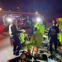 <p>Crews donning hazmat suits to deal with a chemical spill at SHU.&nbsp;</p>