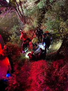 Orange County Woman Rescued After 25-Foot Fall Down Embankment