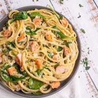 <p>Creamy lemon and herb salmon pasta from &quot;Fast. Simple. Delicious.&quot;</p>