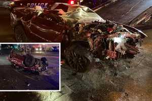 Photos Show Overturned, Wrecked Car In Perplexing Cherry Hill Crash