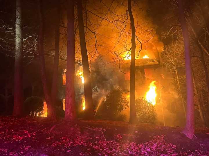 A heavy fire ravaged a home on Partridge Court.