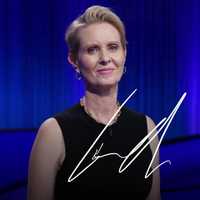 <p>Cynthia Nixon on the Jeopardy! stage.</p>