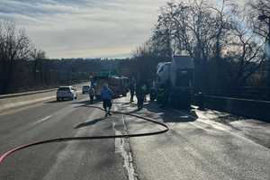 Cement Truck Fire Causes Oil Spill On Road, Catch Basins In Westchester