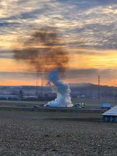 Sedan Fire Closed US Rt 222 In Central Pennsylvania: Officials (PHOTOS)