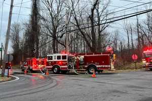 Car Goes Up In Flames At Intersection In Hudson Valley