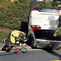 <p>The young female driver&nbsp;was conscious and alert as a Ridgewood EMS ambulance took her to The Valley Hospital nearby.</p>