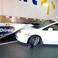 <p>The crash spared the driver of the Honda Accord on eastbound Route 80 in Elmwood Park.</p>