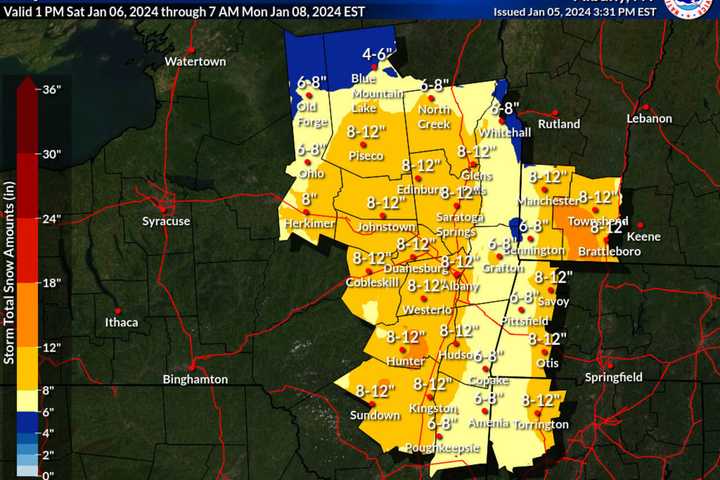 Brand-New Upstate NY Snowfall Projections: Here's How Much To Expect Now From Major Winter Stor
