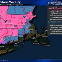 <p>A Winter Storm Warning is in effect for the areas shown in pink.</p>