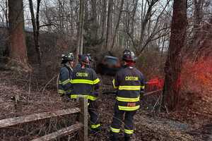 Car Skids On Black Ice, Crashes Into Brush In Croton-On-Hudson