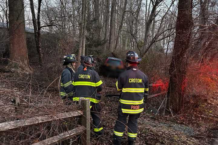 Car Skids On Black Ice, Crashes Into Brush In Hudson Valley