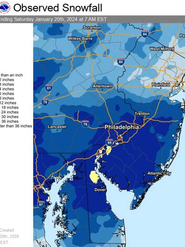 Here's Who Got The Most Snow In Middlesex County From Latest Winter Storm