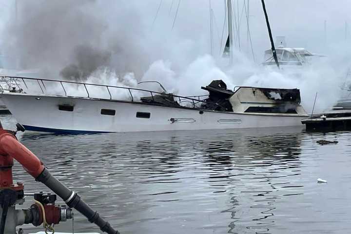 Burning Boat Sinks, Second Severely Damaged By Blaze At Baltimore Marina