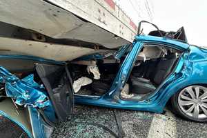 Car Lodged Under Tractor Trailer In Central PA — Driver 'OK' Witnesses Say (PHOTOS)