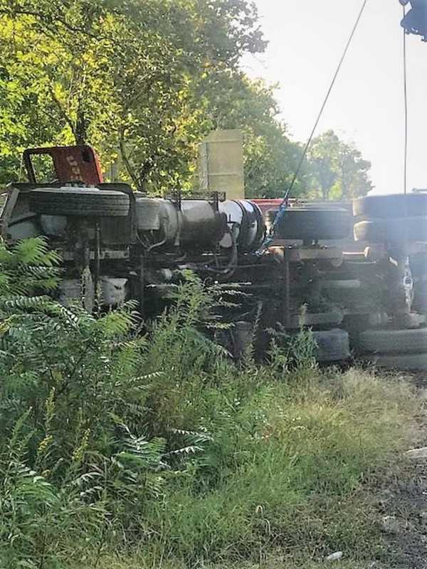 Asphalt Truck Rolls Near Jersey Exit Off NY State Thruway