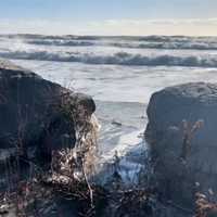 <p>A picture of erosion along the shore in North Wildwood, NJ.</p>