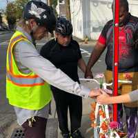 <p>Moment of silence where Renato Gomes was killed in The Ironbound.</p>