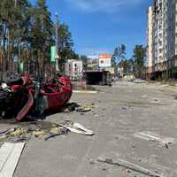 <p>Photos taken by Volodymyr in Ukraine after Russian forces bombed his neighboring city.</p>